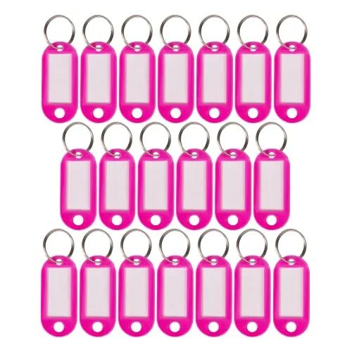 WINTEX 100x Schlüsselanhänger beschriftbar in pink von WINTEX