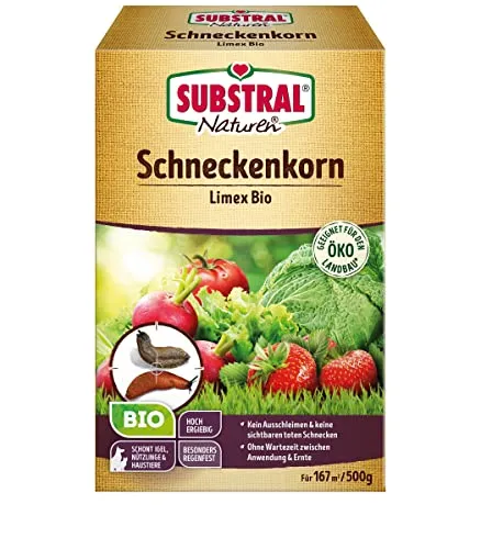 Substral Naturen Schneckenkorn Limex Bio, 500g für 167 m² - natürliches, regenfestes Ködergranulat zur Schneckenbekämpfung