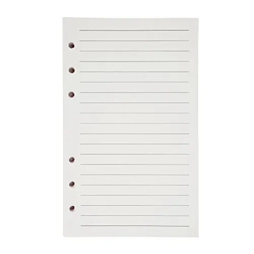Linie Papier A6 6 Löcher Nachfüllpapier Leere Nachfüllseiten Refill Paper Ersatzblätter für Notizen DIY Bullet Journal Skizze Malerei, Insgesamt 200 Seiten