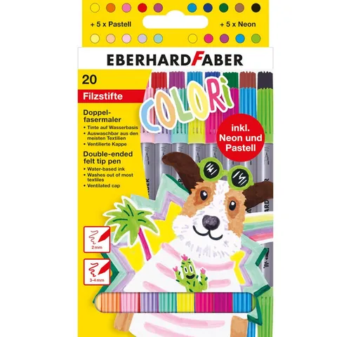 Eberhard Faber Faserstift 20 Colori Filzstifte - Doppelfasermaler