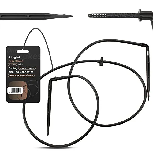 Instalguru 2X Dripper Emitter Ecking Tropfer mit 2-Wege Verteiler+50 Slauch Tropfleitung Mikro-Tropfbewässerungs-Set Bewässerungssystem Tropfsystem für Pflanzen Garten Rasen Gewächshaus