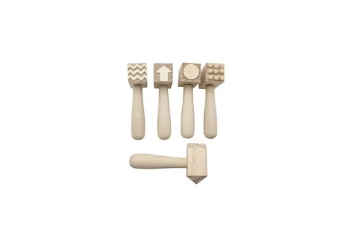 EDUPLAY Experimentierkasten Musterhämmer Holz 5er Set