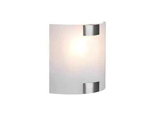 Design LED Wandlampe mit Glas Lampenschirm, flach - Wandleuchte für innen, ideal als Flurlampe oder im Treppenhaus. Mit dimmbarem LED Filament Leuchtmittel für gemütliches Ambiente.