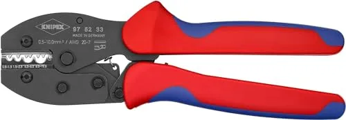 Knipex Crimp-Hebelzange 97 52 33 SB 0,5-10qmm - Hochwertige Crimpzange für unisolierte Kabelverbinder, präzise kalibriert für gleichbleibend hohe Crimpqualität und ergonomisches Design für optimalen Komfort.