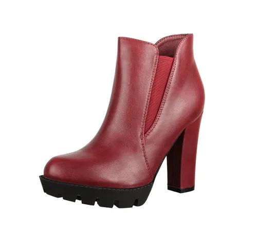 Elara Damen Stiefelette Ankle Boots Chunkyrayan EL900 Bordeaux-38 - Stylische Ankle Boots im modernen Chelsea-Look, aus hochwertigem Synthetikmaterial gefertigt. Ideal für vielseitige Kombinationsmöglichkeiten, ob lässig zur Jeans oder elegant zum Kleid.