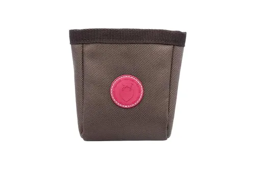 WILD HAZEL Leckerlibeutel für Hunde, Textilbeutel mit Magentverschluss und Gürtelclip (Dark Choco)