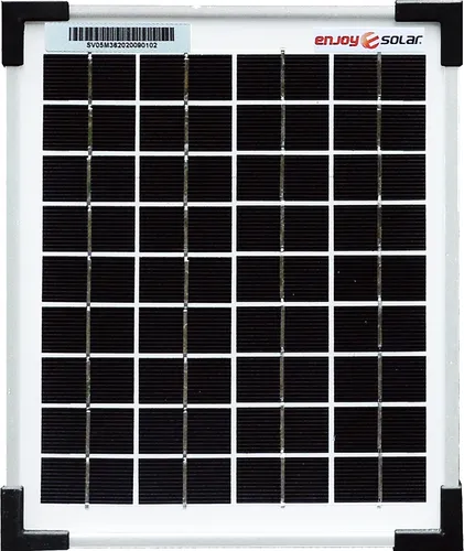 enjoy solar® Solarpanel klassisches monokristallines Solarmodul 5W 12V (silberner Rahmen), 0% MwSt