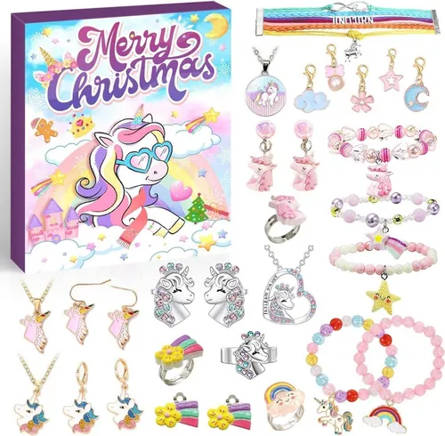 Adventskalender Mädchen 2024 Einhorn Schmuck von Siehe Bilder