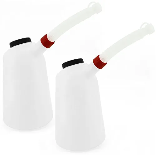 Yato Ölkanne 3 Liter mit flexiblem Ausgießer YT-06983 - Praktische Kannen für die Garage, 2x 3 Liter mit flexiblem Einfüllstutzen. Ideal für schwer erreichbare Stellen und präzises Einfüllen dank Skala. Ein unverzichtbarer Helfer für Motoröl, Bremsflüssigkeit und mehr.