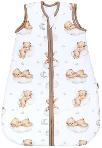 TupTam Babyschlafsack 2.5 TOG ärmellos wattiert braun 80-86 - Babyschlafsäcke, gemütlicher Schlafsack aus 100% Baumwolle für angenehme Nächte, OEKO-TEX® zertifiziert für unbedenklichen Schlaf.