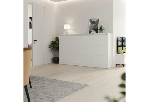 SMARTBett Schrankbett Wandklappbett 100/140/160x200 cm Weiß mit Gasdruckfedern - Schrankbett für vielseitige Nutzung in jedem Raum, mit innovativen Gasdruckfedern für müheloses Öffnen und Schließen, ideal zum Platzsparen und für erholsamen Schlaf.