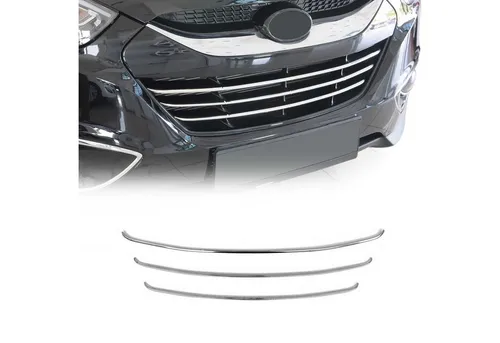 OMAC Zierleisten-Aufkleber Kühlergrill für Hyundai ix35 2010-2015 - Edelstahl Aufkleber für Kühlergrill, langlebig und rostbeständig. Schützt Ihr Fahrzeug vor Kratzern und verleiht ihm ein stilvolles Aussehen. Einfache Installation ohne Bohren!
