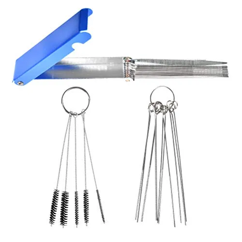 BUYGOO Reinigungs-Set vergaserreiniger für Vergaser zum Entfernen von Schmutzablagerungen, 13-teiliges Reinigungsdrähten Set 10 Reinigungsnadeln 5 Nylon Bürsten für Motorräder ATV, Schweißer, Vergaser
