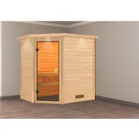 Karibu Sauna Jella mit LED-Dachkranz