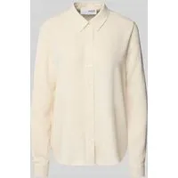 Selected Damen Hemd Bluse Legere Sommer Tunika Canvas Shirt - Damenblusen mit geknöpfter Vorderseite, längerem Schnitt und perlglänzender Knopfleiste, ideal für einen lässigen Sommerlook.