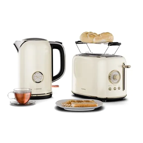 Klarstein Victoria Toaster Wasserkocher Set, Retro Design von Klarstein