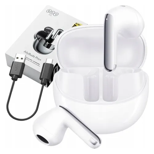 TWS QCY AilyBuds Pro+ HT10 Pro Kopfhörer mit ANC (weiß) - Kopfhörer mit aktiver Geräuschunterdrückung, Hi-Res Audio und LDAC-Codec für kristallklaren Klang. Mit ergonomischem Design und bis zu 28 Stunden Akkulaufzeit ideal für Musikgenuss unterwegs.