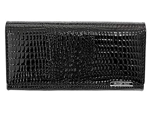 Jennifer Jones Damen Bügelbörse mit RFID-Schutz im Kroko-Design - Elegante Geldbörse im Croco-Design mit 8 Kreditkarten-Slots und sicherem Kleingeldfach. Ideal für stilvolle Organisation und täglichen Einsatz – kompakt und funktional!