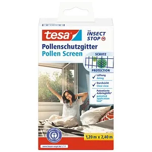tesa Pollenschutz-Gitter 1.2m x 2.4m anthrazit - Effektiver Pollenschutz für Türen und Fenster, ideal für Allergiker. Schützt vor Pollen und Insekten, während frische Luft zirkulieren kann.