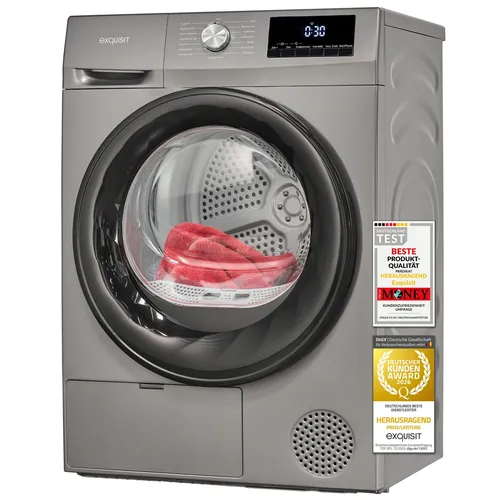 Exquisit Wärmepumpentrockner TWP803-030 weiss | 8 Kg |  | 16 Programme