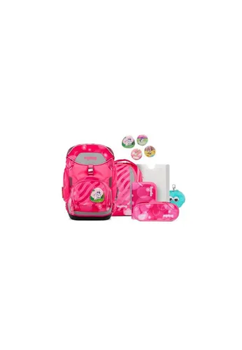 ergobag Pack Set Bundle ergonomischer Schulrucksack KuntBärbuntes Einhorn - Pink - Ergonomisch und anpassbar – Der Schulrucksack mit höhenverstellbarem Tragesystem sorgt für optimalen Komfort. Mit umfangreicher Organisation und reflektierenden Elementen ist er ideal für die Grundschule. 7-teiliges Set für alles, was Ihr Kind braucht.