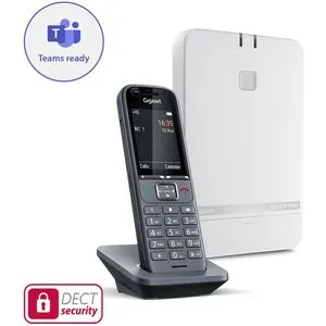 Gigaset-Pro N610 IP Pro + S700H Pro Telefon, schnurlos, mit Bluetooth - Festnetztelefon mit DECT-Reichweite, bis zu 8 gleichzeitige Anrufe und zentralem Telefonbuch für 2.000 Kontakte. Ideal für Unternehmen, die Flexibilität und hohe Akustikqualität benötigen.