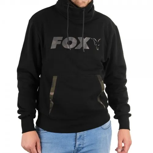 Fox Black / Camo Print High Neck M - Stylischer Hochkragen-Pullover in Schwarz mit Camouflage-Print, ideal für lässige Outfits und Outdoor-Aktivitäten.