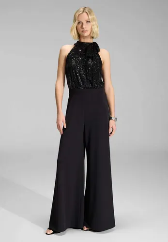 SWING Jumpsuit Blusiges Oberteil Schwarz 44 - Eleganter Jumpsuit in Größe 44, mit blusigem Oberteil und ärmellosem Design. Ideal für besondere Anlässe oder lässige Outfits, bietet er einen stylishen Look und hohen Tragekomfort.