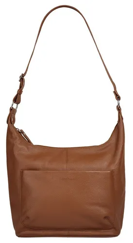 Bruno Banani Shopper aus echtem Leder in Braun - Handtasche aus hochwertigem, leicht glänzendem Echtleder, ideal für stilbewusste Frauen. Mit praktischem Handyfach und verstellbarem Schulterriemen.