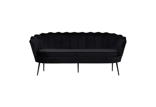 ebuy24 Nice Sofa für 3 Personen - Velours schwarz - Stilvolles 3-Sitzer Sofa aus hochwertigem Velours, ideal für gemütliche Abende. Mit einer Breite von 181 cm bietet es optimalen Komfort und passt perfekt in jedes Wohnzimmer.