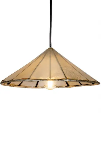 Marrakesch Orient & Mediterran Interior Deckenleuchte Mian Beige 30cm - Orientalische Küchenlampe aus handbemaltem Ziegenleder, jedes Stück ein Unikat. Ideal für warme Lichtakzente über Esstisch oder in Wohnzimmer.