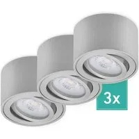 Oktaplex 3er Set Deckenspot Lile S Schwenkbar inkl. LED-Module Warmweiß 3000K 230V Aluminium Gebürstet