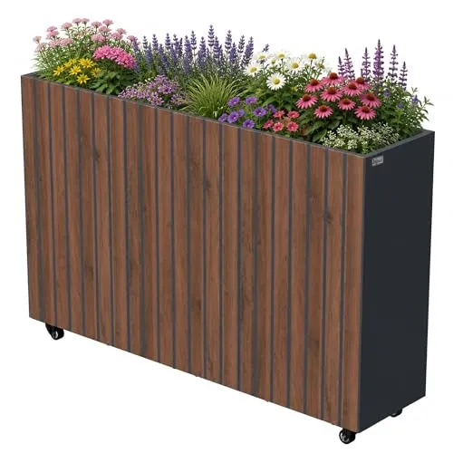 Zelsius Hochbeet mit Rollen Anthrazit RAL 7016, 120 x 30 x 80 cm - Zelsius Hochbeet mit Rollen in eleganter Holzoptik. Witterungsbeständig und stabil, ideal für Terrasse oder Garten. Flexibel verschiebbar, wählbare Pflanztiefe für optimale Anpassung an Ihre Pflanzen.