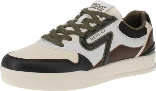 Replay Oyzone Mix GMZ5N C0007S - Herren Sneaker - 3416-White-Tofu Black, Größe: 44 EU - Stylischer Herren Sneaker aus Premium-Leder mit auffälliger Perforierung und klobiger Sohle. Ideal für trendbewusste Looks und optimalen Tragekomfort im Alltag.