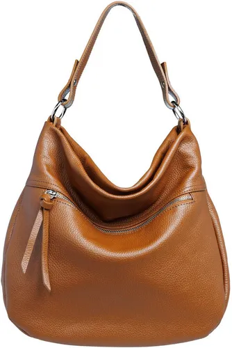 Caspar Schultertasche Damen Leder Schultertasche Mini Shopper - PREMIUM LINE - Modell No.795, robust, elegant & unempfindlich - 100% Echtleder - Handmade in Italy