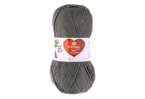 Kartopu 5 x 100g Strickgarn Kartopu Baby Love and Care Häkelwolle, 250 m, K1921 mausgrau