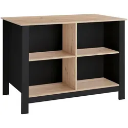 Mid.you Kücheninsel in Schwarz und Eiche Artisan