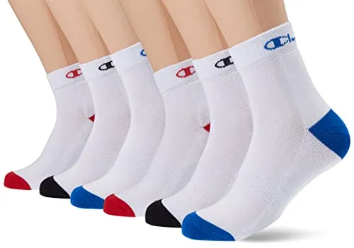 Champion Unisex Core Multicolor 3PP Quarter Freizeitsocken, Weiß, 39-42 (3er Pack)