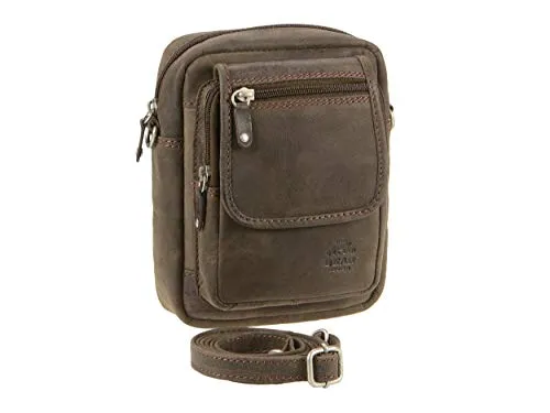 Bear Design Gürteltasche Dark Nature Herren Damen braun Leder Umhängetasche
