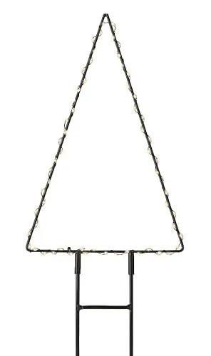 Lumineo Micro LED Gartenstecker Metall Baum schwarz 27cm - Weihnachtlicher Zierschmuck, stilvoller Metallbaum mit Mikro-LEDs für festliche Beleuchtung im Garten oder auf der Terrasse.