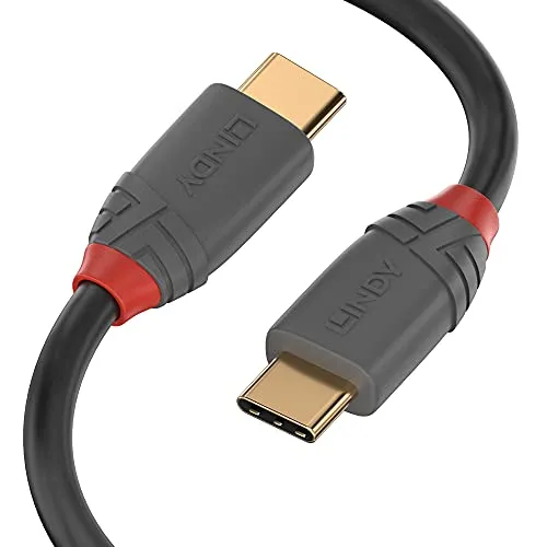 LINDY 36871 1m USB 2.0 Typ C Kabel 3A, Anthra Line, Anthrazit