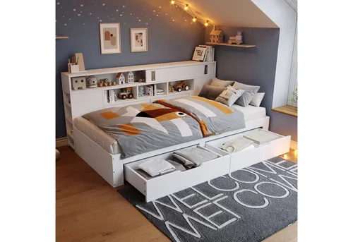 Odikalo Daybett Schlafsofa mit Stauraum 90x200cm Weiß von Odikalo