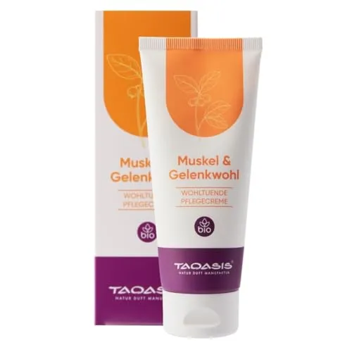 TAOASIS Muskel- & Gelenkwohl Pflegecreme – 100 ml – Naturreine ätherische Öle mit Arnika & Pfefferminze – Für Muskeln & Gelenke – Vegan & ohne synthetische Zusatzstoffe