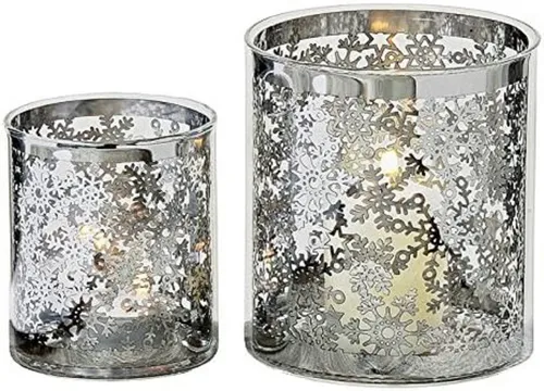 BOLTZE GRUPPE GmbH Windlicht Windlicht Slana S/2 H8-10cm Metall silber 2er Set