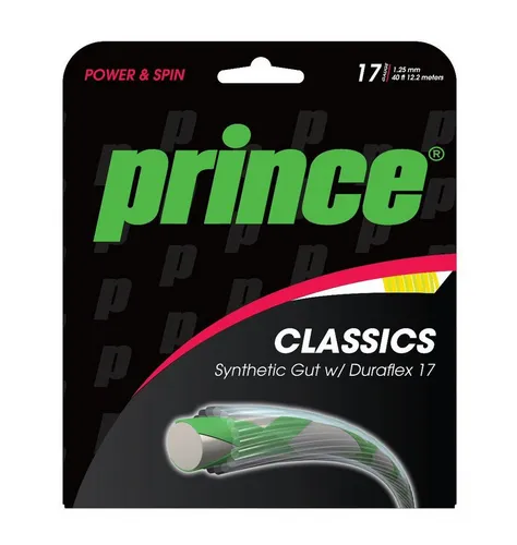 Prince Tennissaite Synthetic Gut Duraflex (Allround+Haltbarkeit) gelb 12m Set, Saitendicke: 1.25