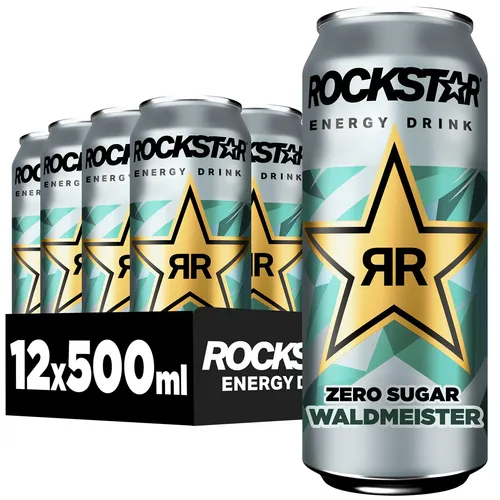 Rockstar Waldmeister – Energy Drink mit typischem Waldmeister-Aroma 12 x 500ml