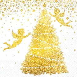 Home Fashion, Glorious Angels, Cocktail-Servietten aufgefaltetes Maß 25 cm x 25 cm, im Viertelfalz, 20 Stück pro Pack