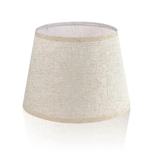 LgowithU Stoff Lampenschirm, Mittlerer Trommel Lampenschirm für Tischlampe Wandlampe Nachttischlampe und Stehlampe, Naturleinen Hardcover Handgefertigt, 12