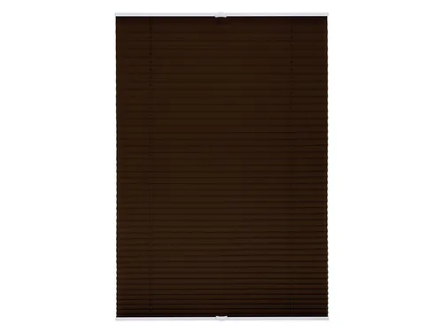 Lichtblick Plissee Klemmfix 100x130 cm, Braun - Plissee ohne Bohren, ideal für schnelle Montage mit verstellbaren Klemmträgern. Blickdicht und lichtdurchlässig in moderner Crushed Optik – perfekt für jedes Fenster.