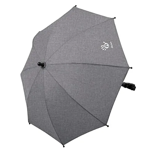 Altabebe Universal Sonnenschirm Sonnenschutz für Kinderwagen und Buggy - UV Schutz 50+ / 73 cm Durchmesser - Biegsamer Schirm mit Universalhalterung für Rund- und Ovalrohre - Hellgrau